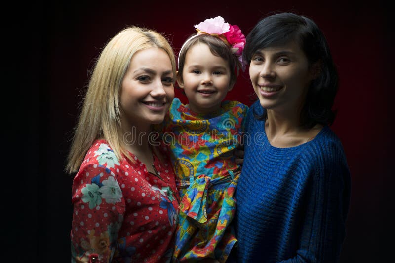 Latin Mother with Daughter and Aunt Stock Photo Image of happy, aunt