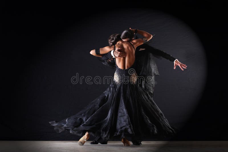 Latino dancers in ballroom