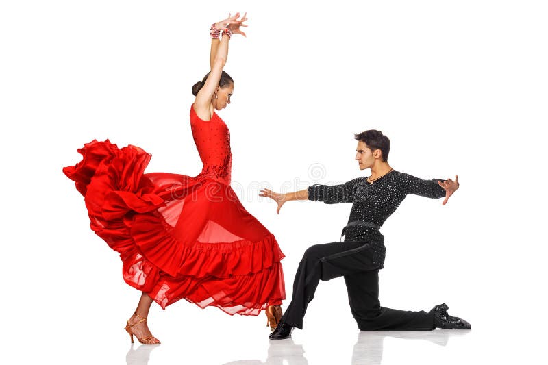 Latino dansers van de elegantie in actie