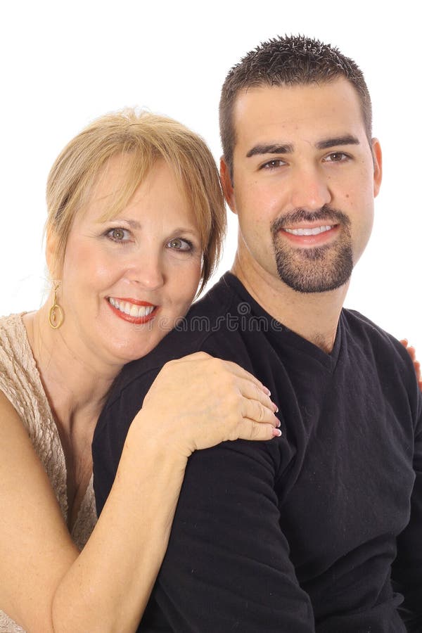 Latino man with mother