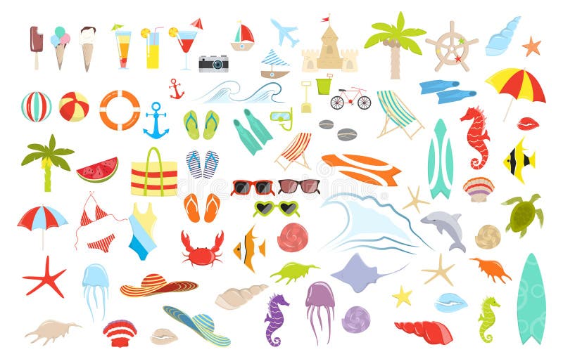 Lato materiału set ilustracja wektor Lato materiału set ilustracja wektor