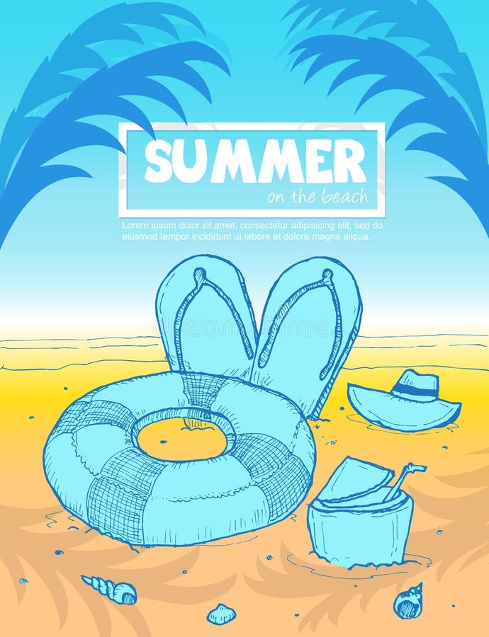 Lato na plaży ilustracja wektor Lato na plaży ilustracja wektor