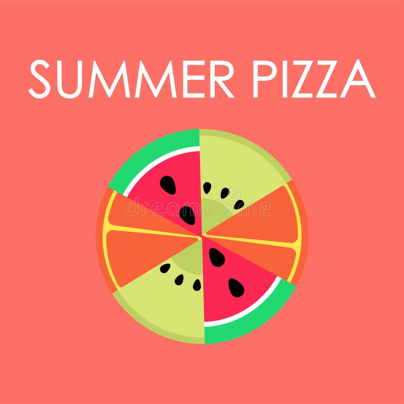 Lato pizza z owoc żyje koralowego tło ilustracja wektor Lato pizza z owoc żyje koralowego tło ilustracja wektor