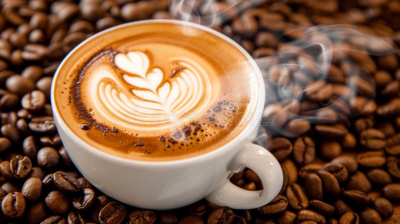 Latte aromatyczne o skomplikowanej konstrukcji liści ilustracji