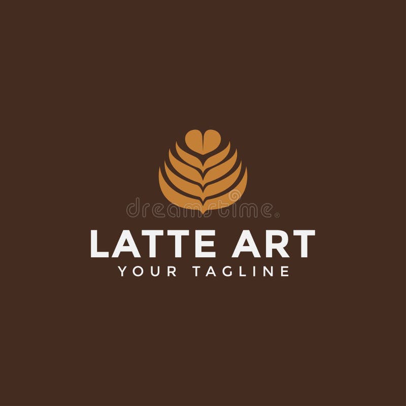 Latte Art Coffee Logo Design Template Stock Illustration Illustration