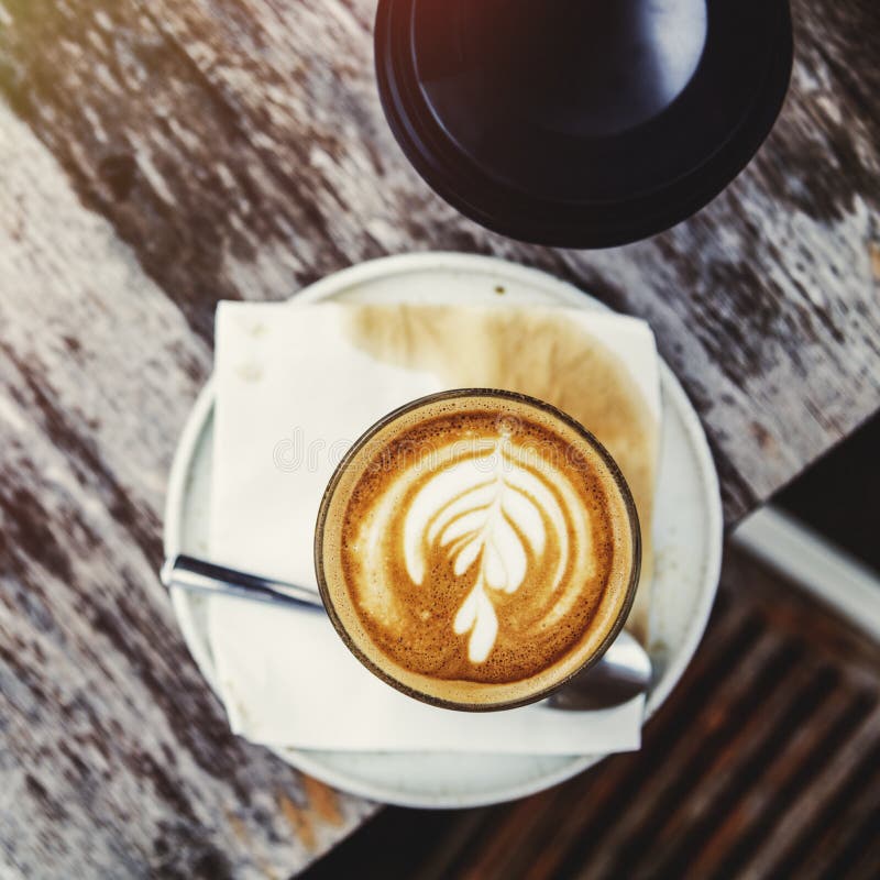 Latte Art Concept del caffè della bevanda della bevanda della caffeina del caffè