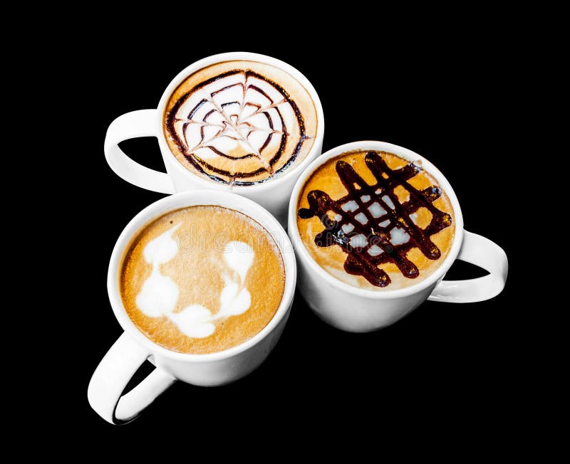 Latte art design in mug stock photo. Image of coffee - 46585470