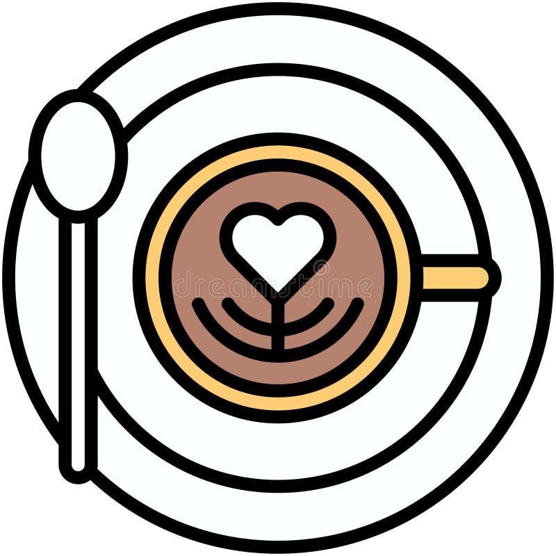 Latte Art Icon, Coffee Shop Related Vector Stock Vector Illustration