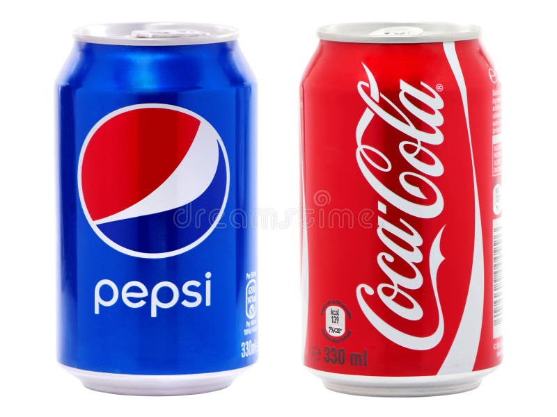 Latte di Pepsi e della coca-cola immagini stock libere da diritti