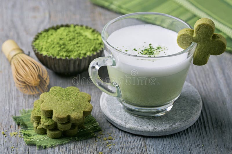 Latte och kakor Matcha för grönt te