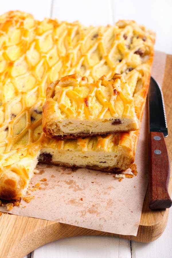 Lattice Pie with Ricotta and Raisin Filling Stock Photo Image of