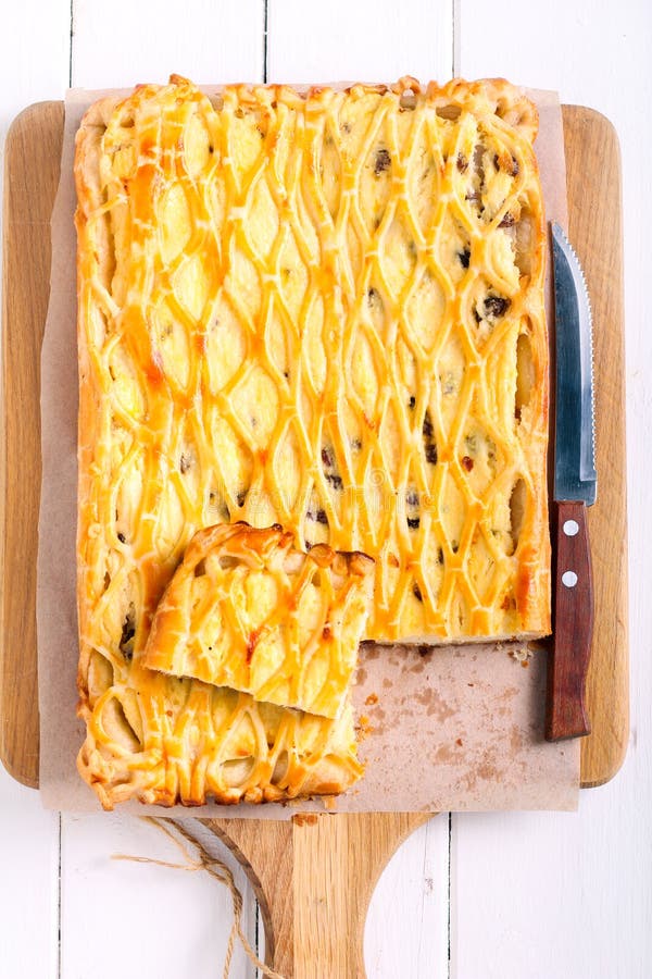 Lattice Pie with Ricotta and Raisin Filling Stock Image Image of