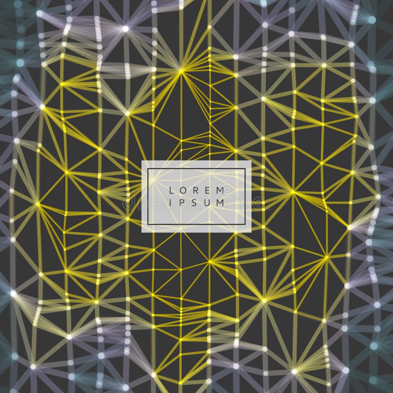 Lattice structure. Science or technology background. Graphic design. 3d grid surface. Abstract vector illustration stock illustration.