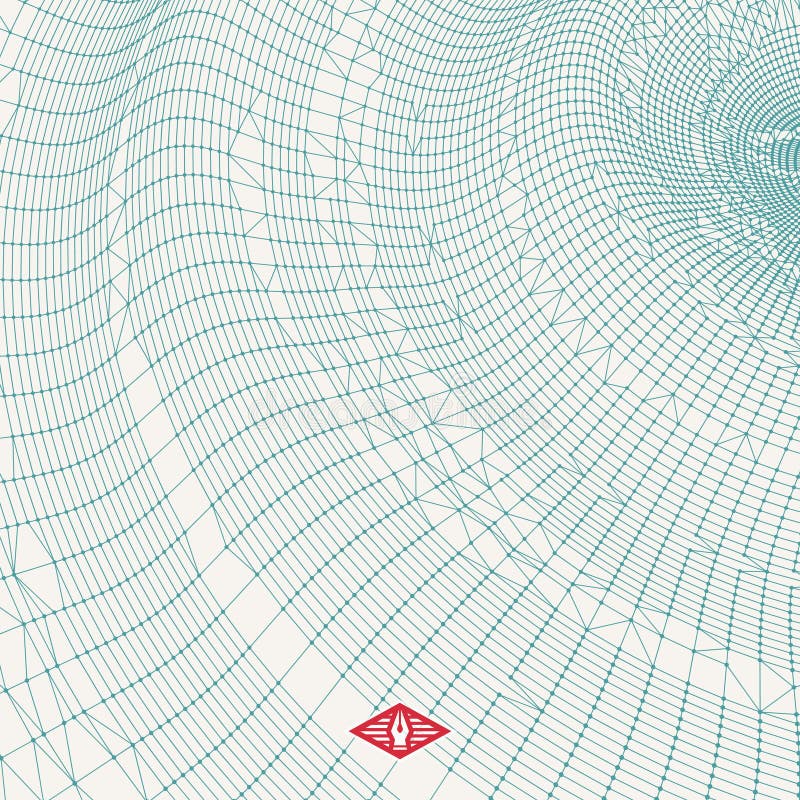 Lattice Structure. Science or Technology Background. Graphic Design. 3D Grid Surface. Abstract Vector Illustration vector illustration.