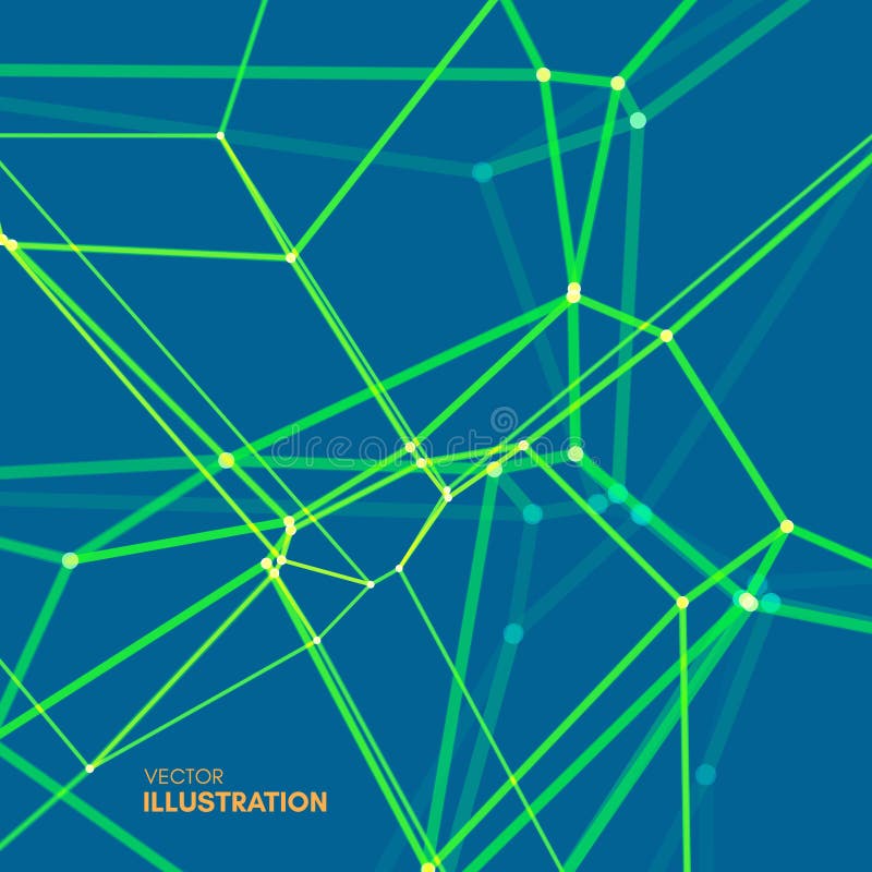 Lattice Structure. Science or Technology Background. Graphic Design. 3D Grid Surface. Abstract Vector Illustration stock illustration