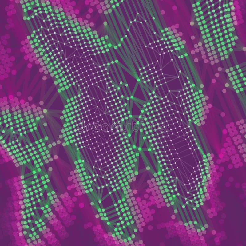 Lattice Structure. Science or Technology Background. Graphic Design. 3D Grid Surface. stock illustration