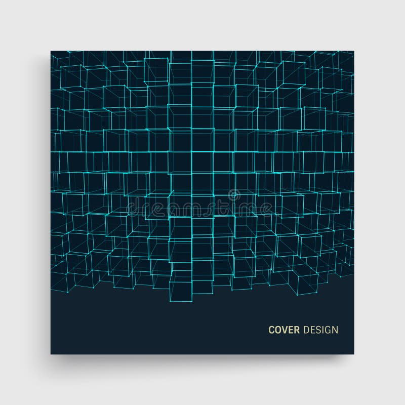 Lattice structure. Science or technology background. Graphic design. 3d grid surface. vector illustration