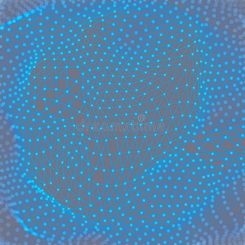 Lattice Structure. Science or Technology Background. Graphic Design. 3D Grid Surface. royalty free illustration