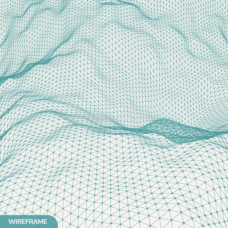 Lattice Structure. Science or Technology Background. Graphic Design. 3D Grid Surface. stock illustration