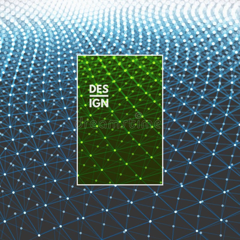 Lattice structure. Science or technology background. Graphic design. 3d grid surface. stock illustration