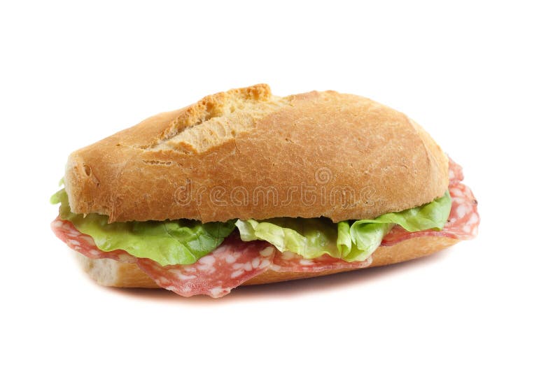 Sanduíche com salame italiano foto de stock