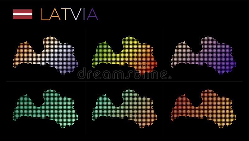 Latvia dotted map set. stock vector. Illustration of country - 268056322