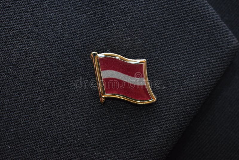 Latvia Flag Lapel Pin on a Suit Stock Photo Image of travel, flag