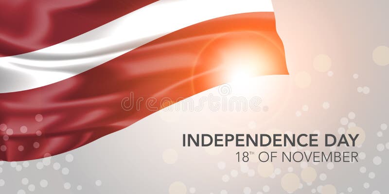 Latvia Happy Independence Day Greeting Card, Banner with Template Text  Vector Illustration Stock Vector - Illustration of waving, patriotism:  259267057