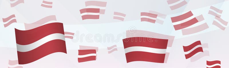 Latvia markiertes abstraktes Design auf einem Banner. abstrakte Hintergrundgestaltung mit nationalen Flaggen. Vektorgrafik