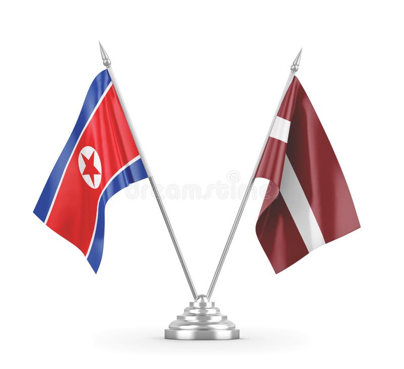 Latvia and North Macedonia Two Flags Textile Cloth 3D Rendering Stock ...