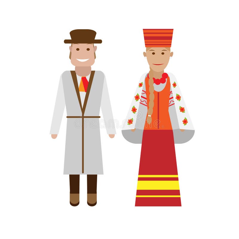 Latvian obywatel suknia. Ilustracja krajowy kostium na białym tle