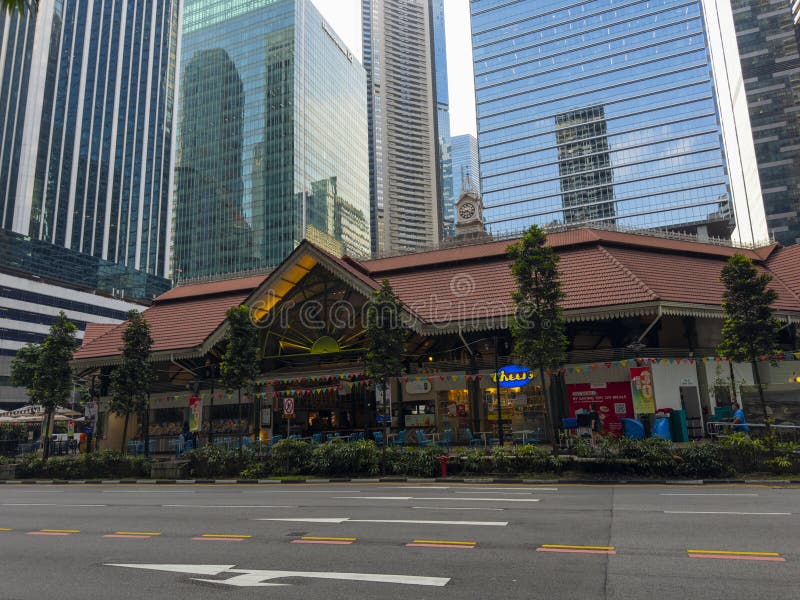 Lau Pa Sat Downtown Core Singapura imagens de stock