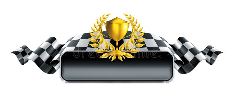 Laufen der Fahne mit Trophäe vektor abbildung Laufen der Fahne mit Trophäe vektor abbildung
