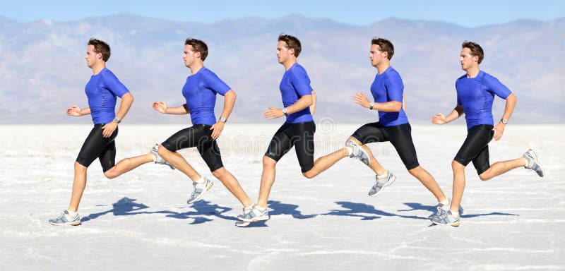 Laufender Mann - Läufer in der Geschwindigkeitsbewegungszusammensetzung