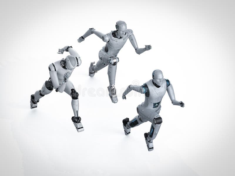 Laufender oder springender Roboter vektor abbildung Laufender oder springender Roboter vektor abbildung