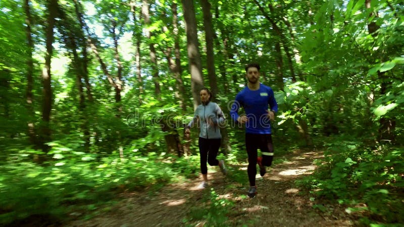 Laufendes Rütteln im Waldfrauentraining, Betrieb, rüttelnd, Eignung, runner-4k Video