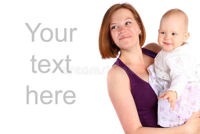 Laughing baby playing with mother