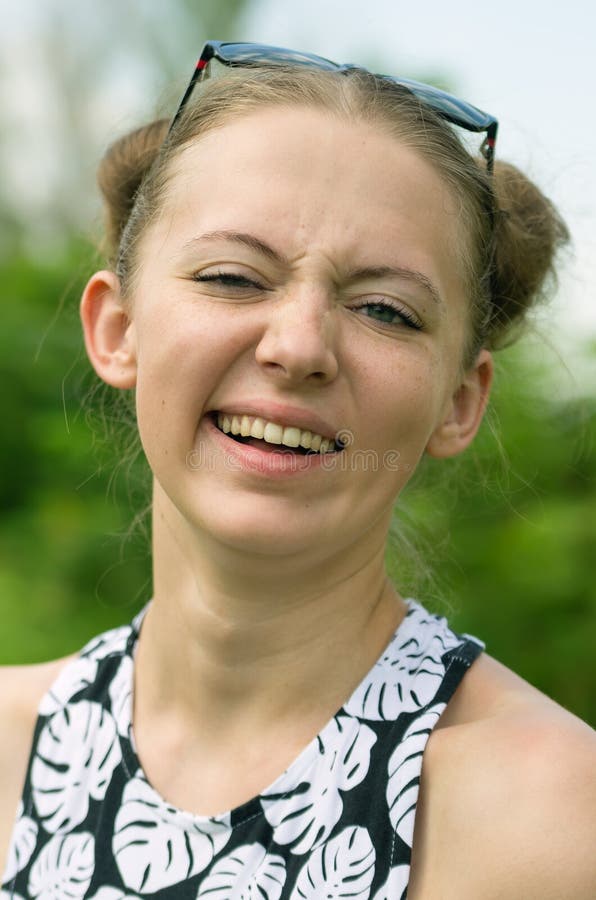 Laughing blonde girl stock photo Laughing blonde girl stock photo