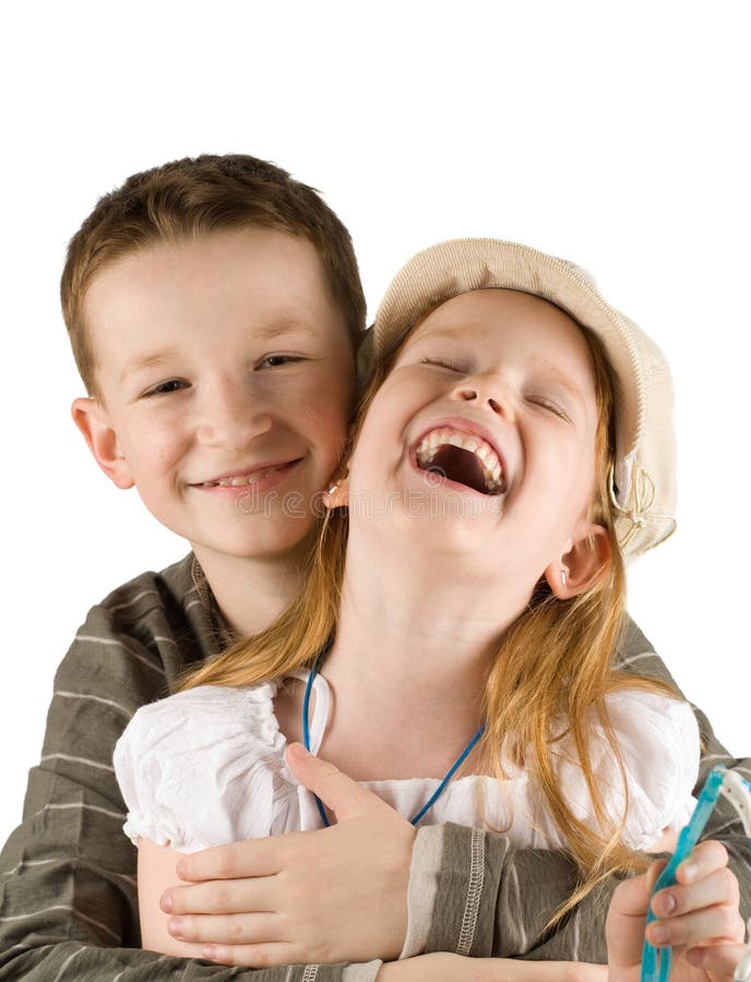 Laughing boy and girl