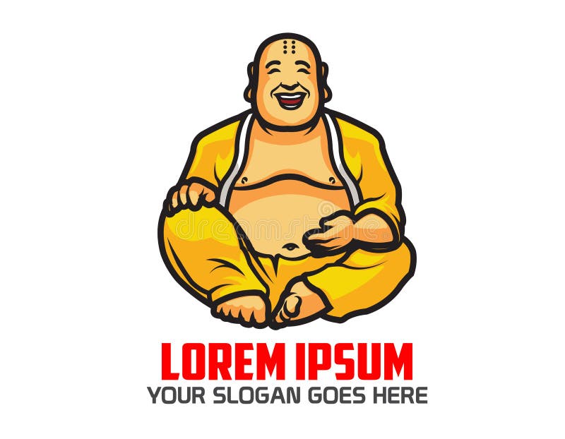 Laughing Buddha Logo stock illustration. Illustration of budhism - 63758863