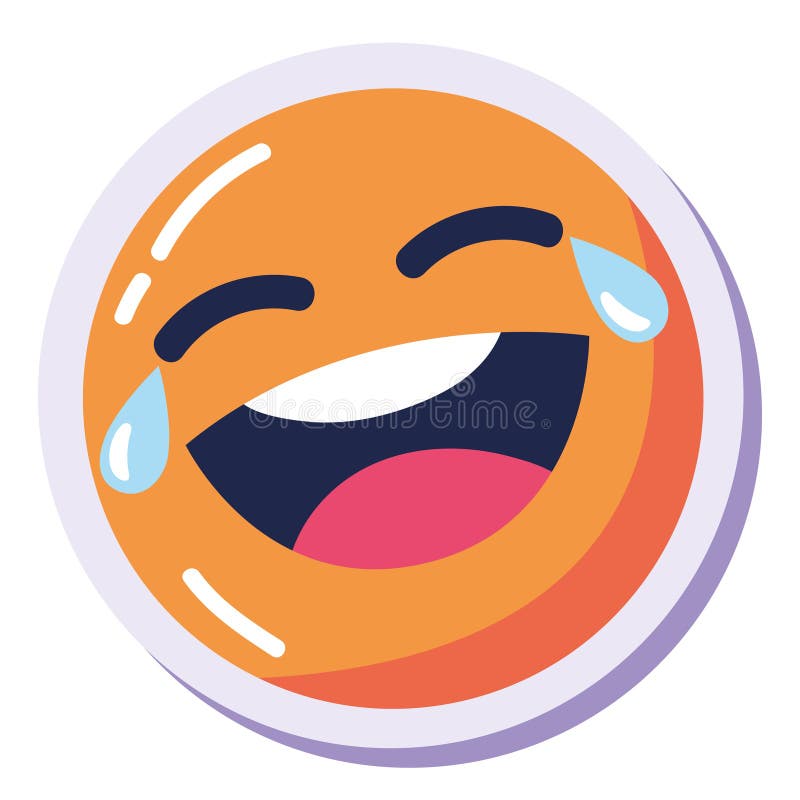 Laughing emoji character stock illustration
