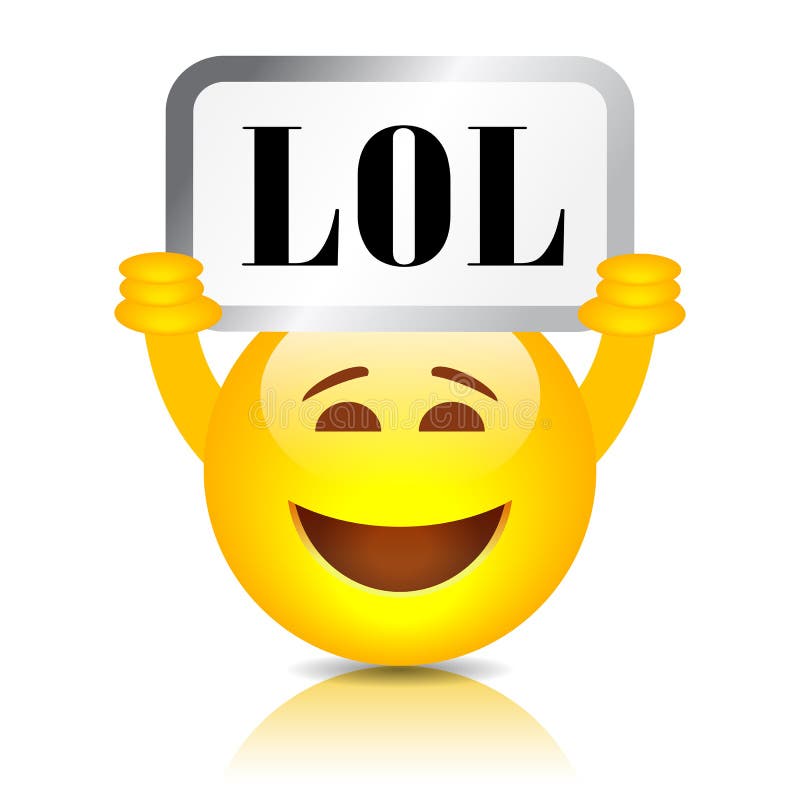 Laughing Emoji Holds LOL Sign Stock Vector - Illustration of background,  good: 211552619