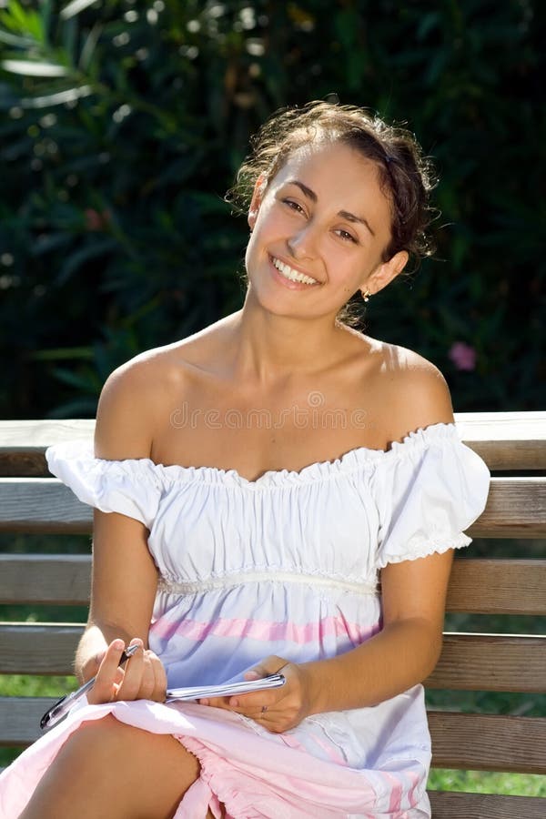 A laughing girl in the park