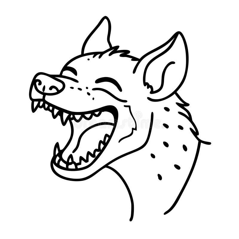 Laughing Hyena Vector Illustration Animal Art with Open Mouth Expression vector illustration