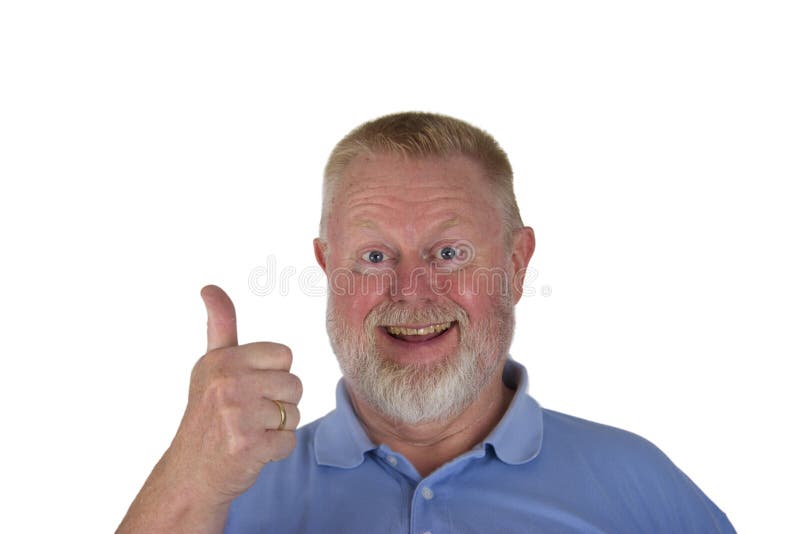 Laughing male senior holding thumbs up stock photos Laughing male senior holding thumbs up stock photos