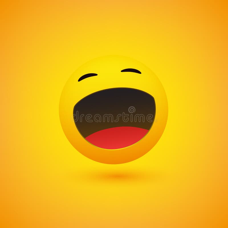 Laughing Emoji - Simple Shiny Happy Emoticon on Yellow Background - Vector  Design Stock Vector - Illustration of laughter, ball: 191610337