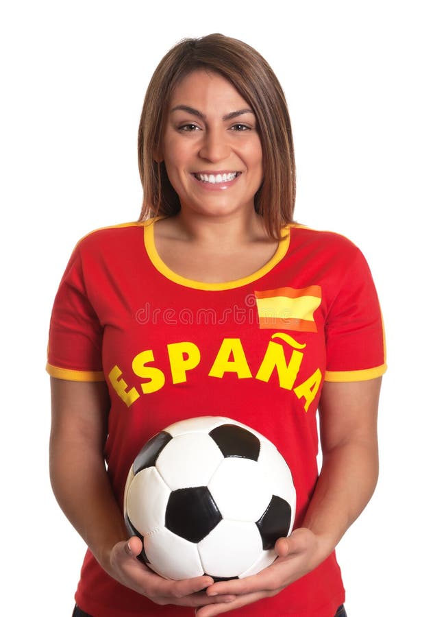 Laughing Spanish Girl With Football Stock Image Image Of Girl Fist 37224215