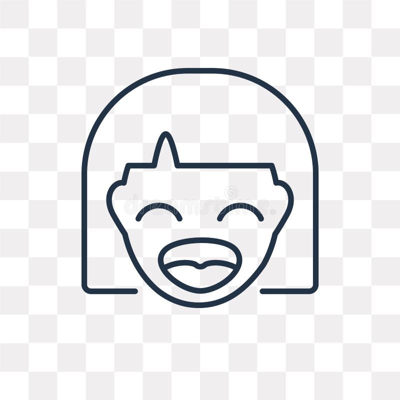 Laughing vector icon isolated on transparent background, linear royalty free illustration Laughing vector icon isolated on transparent background, linear royalty free illustration