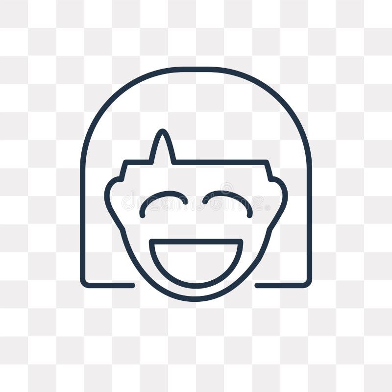 Laughing vector icon isolated on transparent background, linear vector illustration Laughing vector icon isolated on transparent background, linear vector illustration