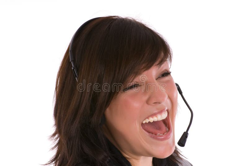 Laughing Woman with Headset